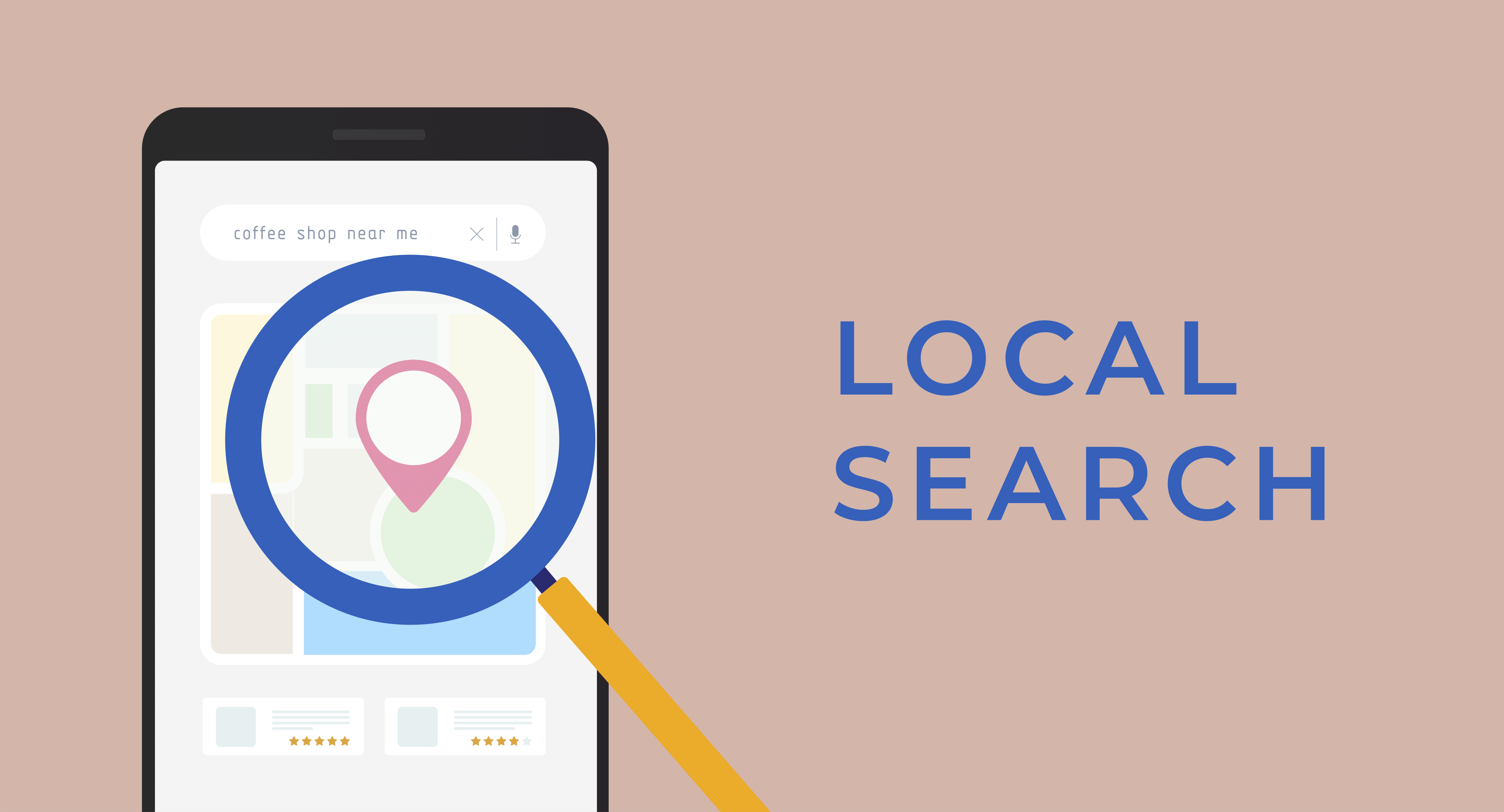 Local Search text next to an image of a phone and location pin